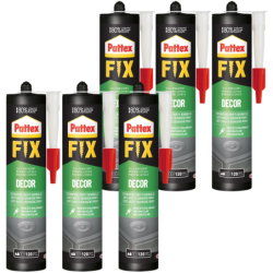 6x Klej montażowy Pattex Fix Decor 380g