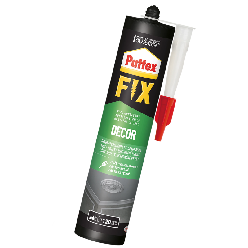 6x Klej montażowy Pattex Fix Decor 380g