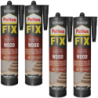 4x Klej montażowy Pattex Fix Drewno 385g