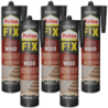 5x Klej montażowy Pattex Fix Drewno 385g