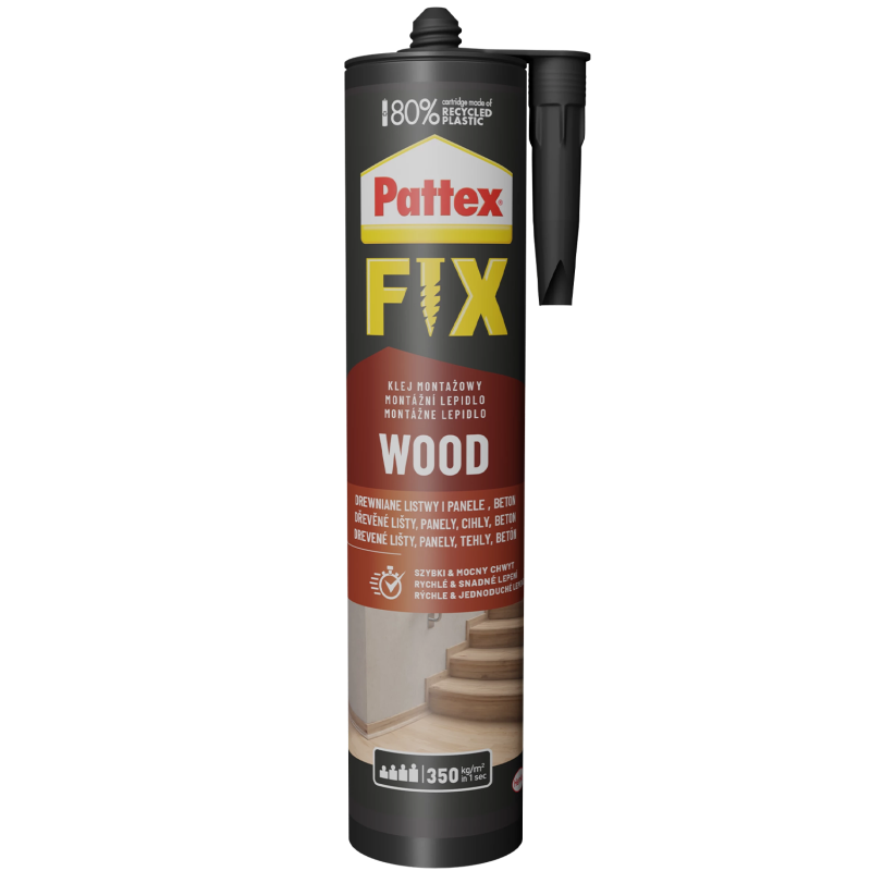 5x Klej montażowy Pattex Fix Drewno 385g