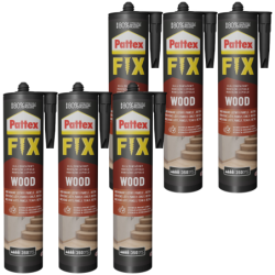 6x Klej montażowy Pattex Fix Drewno 385g