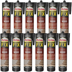 12x Klej montażowy Pattex Fix Drewno 385g