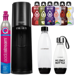 Saturator SodaStream Terra Black jedna butelka + Butelka My Only Bottle Black + bolero