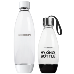 Saturator SodaStream Terra White + jedna butelka + Butelka My Only Bottle Black + bolero
