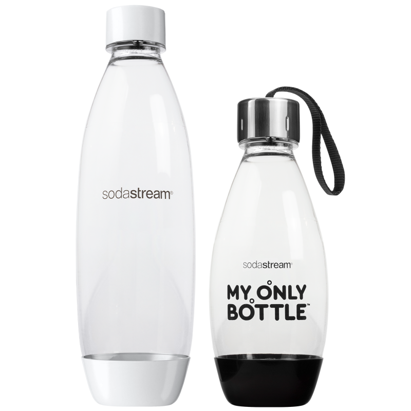 Saturator SodaStream Terra White + jedna butelka + Butelka My Only Bottle Black + bolero