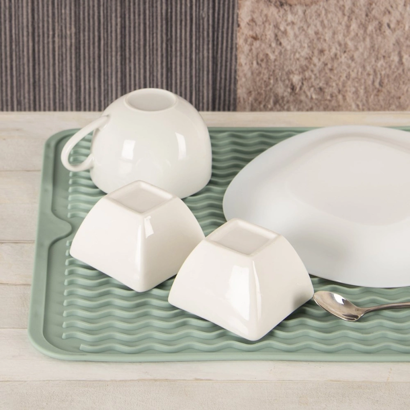 Gumowa mata do suszenia naczyń 40x30,5cm zielona