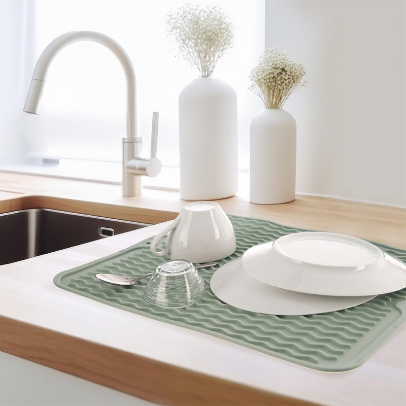 Gumowa mata do suszenia naczyń 40x30,5cm zielona