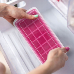 Forma do kostek lodu z przykrywką i pojemnikiem 27,5x13,5cm