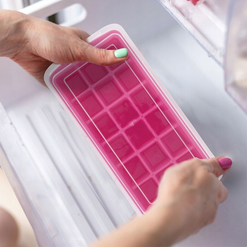 Forma do kostek lodu z przykrywką i pojemnikiem 27,5x13,5cm