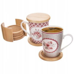 Podstawki pod kubek 6szt + stojak