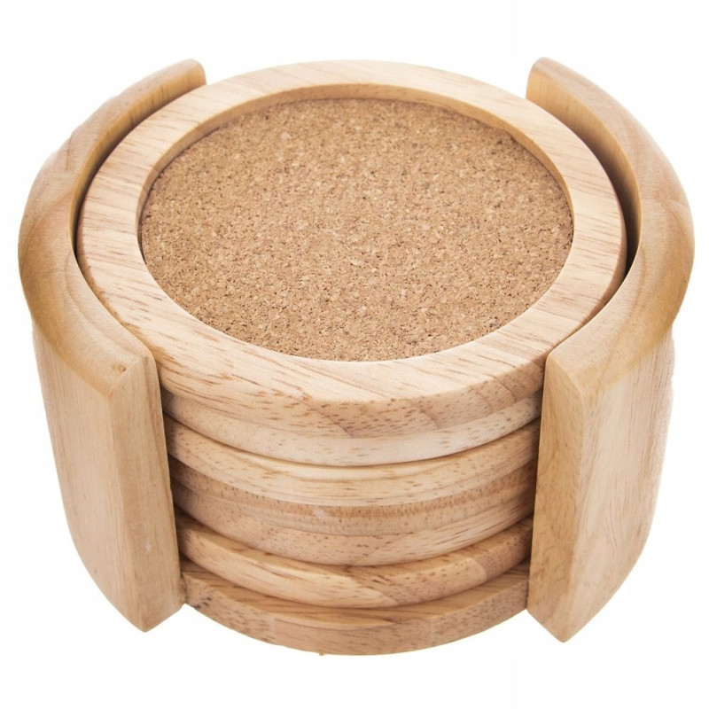 Podstawki pod kubek 6szt + stojak