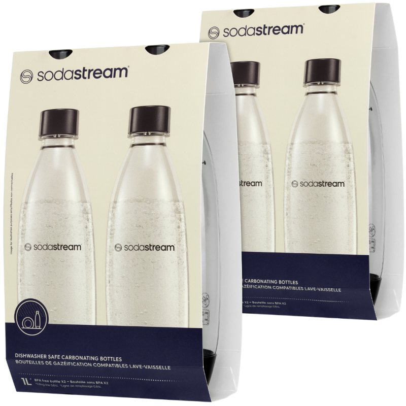 2x Butelki SodaStream 1L Fuse Dwupak Czarne