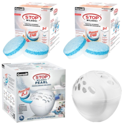4x tabletka pochłaniacz Ceresit 300g owoc + Urządzenie Ceresit Pochłaniacz Pearl Małe białe 10m2