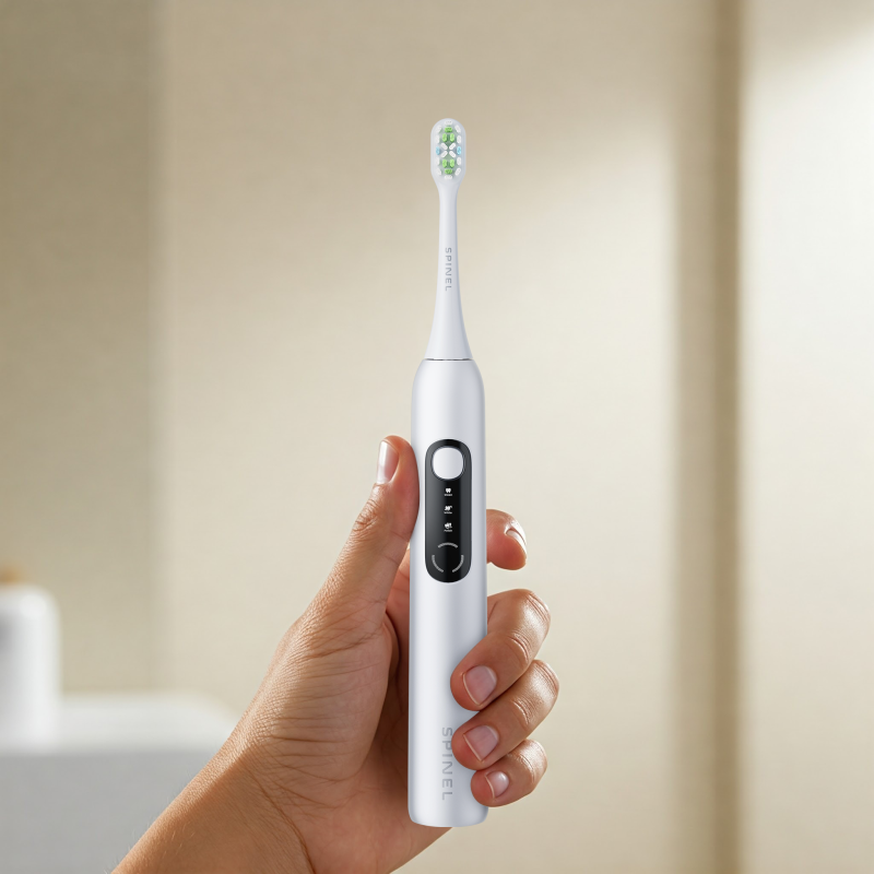 Szczoteczka SpinelCare SmileOn White + 2 białe końcówki