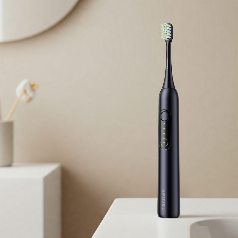 Szczoteczka SpinelCare SmileOn PRO Black + 4 białe końcówki