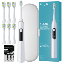 Szczoteczka SpinelCare SmileOn White + etui + 6 końcówek