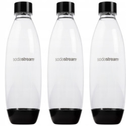 Saturator SodaStream Terra Black jedna butelka + Butelki SodaStream 3x Czarna 1L Fuse + bolero