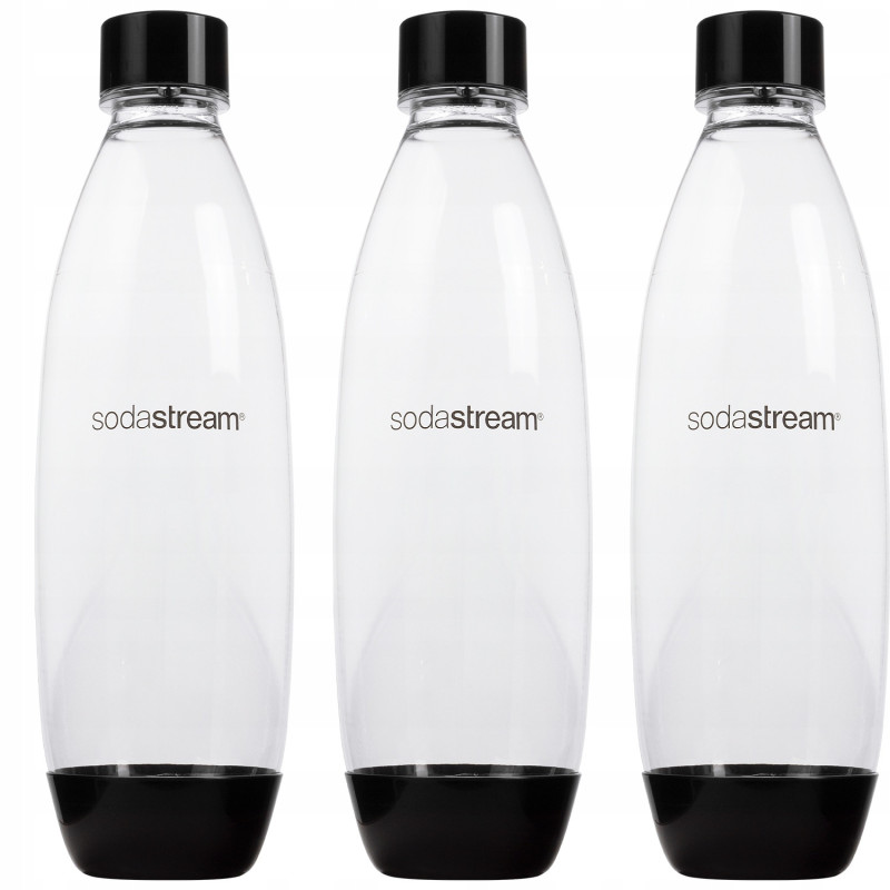 Saturator SodaStream Terra Black jedna butelka + Butelki SodaStream 3x Czarna 1L Fuse + bolero