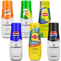 6x Syrop do SodaStream 440ml -  Pepsi, Pepsi Max Bez Cukru 440ml, 7UP Free Zero Cukru, Mirinda, Lipton Ice Tea Brzoskwinia Zero 