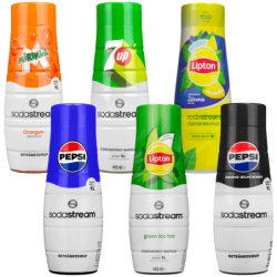 6x Syrop do SodaStream 440ml -  Pepsi, Pepsi Max Bez Cukru, 7UP, Mirinda, Lipton Ice Tea Zielona Herbata, Lipton Ice Tea Cytryna