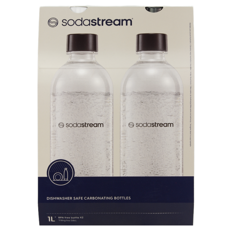 Butelki SodaStream 2x1L JET Czarna/Biała