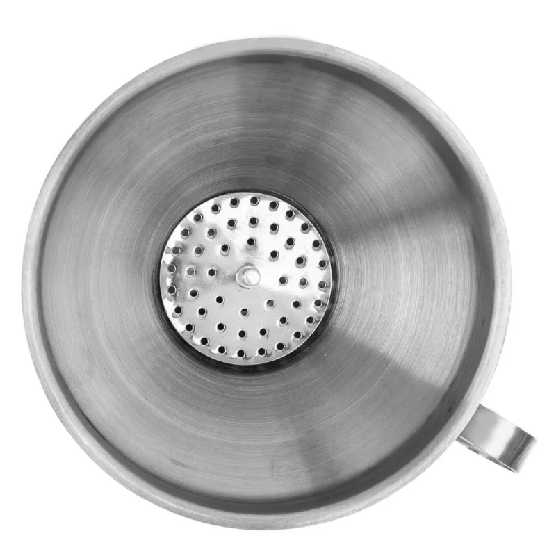 Stalowy lejek kuchenny z sitkiem 12,5cm