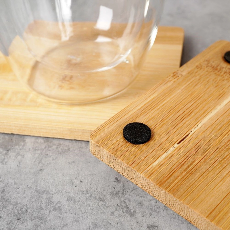 Drewniane podstawki pod kubek 9,7cm 4szt.