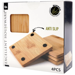 Drewniane podstawki pod kubek 9,7cm 4szt.