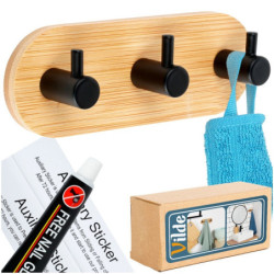 Samoprzylepny drewniany wieszak na ubrania 13,5x4,5x3,2cm