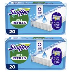 2x Swiffer WET ANTIBACTERIAL REFILLS Wilgotne ściereczki do podłogi 20szt.