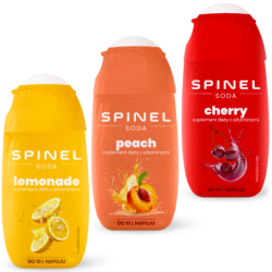 3x Syrop SPINEL SODA WITH VITAMINS 65ml - PEACH, LEMONADE, CHERRY