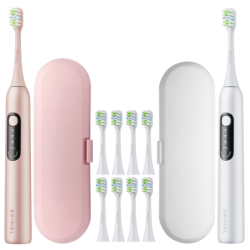 Szczoteczka SpinelCare SmileOn White + Szczoteczka SpinelCare SmileOn Pink + 8 końcówek + 2 etui