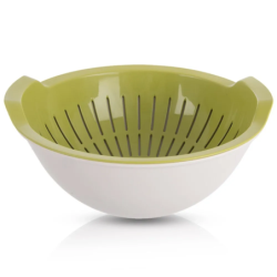 Cedzak kuchenny z miską ELA 3L Zielony