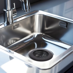 Czarne stalowe sitko do zlewu