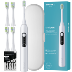 Szczoteczka SpinelCare SmileOn White + etui + 4 końcówki białe