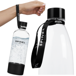SodaStream Terra Black jedna butelka + 1 butelka + 4 syropy (Pepsi, Pepsi Max, 7up, Lipton Brzoskwinia ZERO) + smycz Spinel