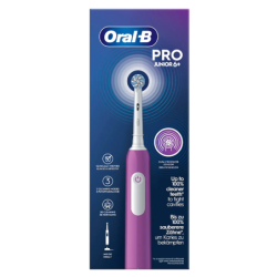 Szczoteczka Oral-B Pro Junior 6+ Fioletowa + Etui białe + Końcówka zamienna Precision x4 + wyciskacz + wykałczki 6x