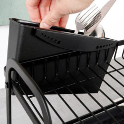 Suszarka na naczynia 48,5x32x23,5cm czarna dwupoziomowa