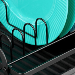 Suszarka na naczynia 48,5x32x23,5cm czarna dwupoziomowa