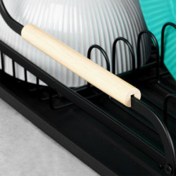 Suszarka na naczynia 48,5x32x23,5cm czarna dwupoziomowa