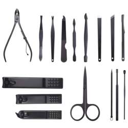 Zestaw do manicure 16 elementów Black-Red