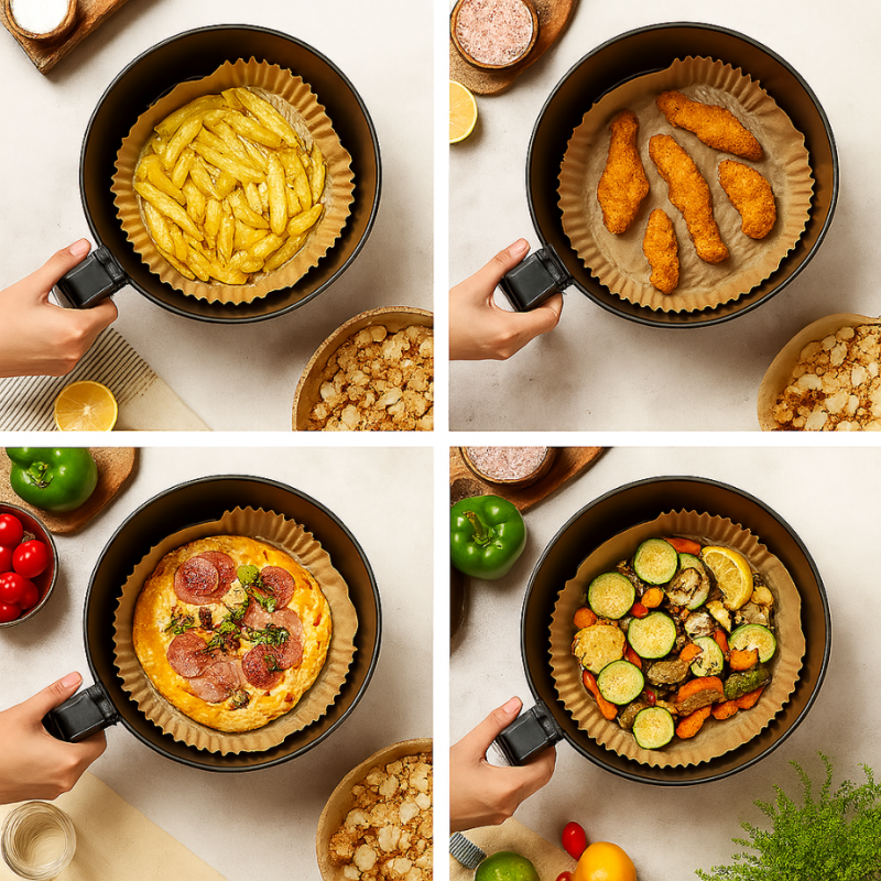 WELLHAUS Wkład do frytkownicy Air Fryer Okrągły 16cm x50sztuk