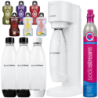 Saturator SodaStream Gaia White Jedna butelka + Butelki SodaStream 1L Fuse Dwupak Czarne + bolero