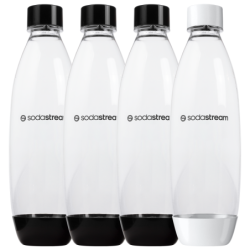 Saturator SodaStream Gaia White Jedna butelka + Butelki SodaStream 3x Czarna 1L Fuse + bolero