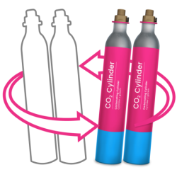 2x Gaz CO2 do naboju różowego Quick Connect dla saturatorów