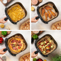 6x WELLHAUS Wkład do frytkownicy Air Fryer Kwadrat 16x16 cm x50sztuk