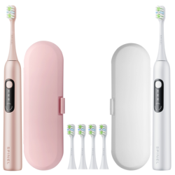 Szczoteczka SpinelCare SmileOn White + Pink + 4 końcówki białe + 2 etui