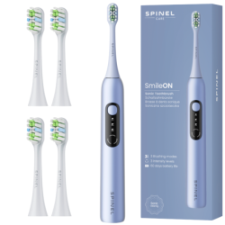 Szczoteczka SpinelCare SmileOn Blue + 4 końcówki białe nowe