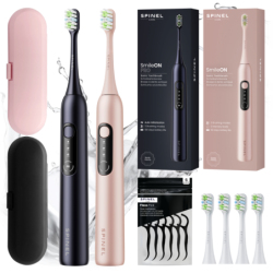 Szczoteczka SpinelCare SmileOn PRO Black + Pink + 4 końcówki białe + 2 etui